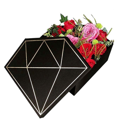 FSC Custom Printed Diamond Flower Box Χρυσό Hot Stamping Diamond Rose Box