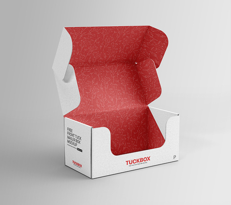 Εκτύπωση όφσετ Δωρεάν μπροστινό Tuck Mailer Boxes Μακέτα κιβωτίου αποστολής