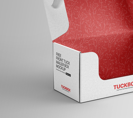 Εκτύπωση όφσετ Δωρεάν μπροστινό Tuck Mailer Boxes Μακέτα κιβωτίου αποστολής