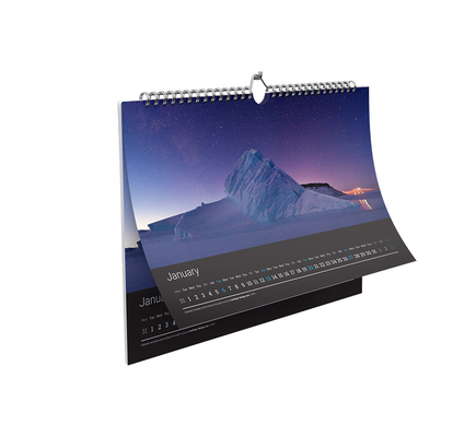 300gsm 350gsm UV Coating Landscape Calendar Εκτύπωση μηνιαίου ημερολογίου
