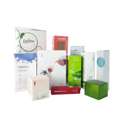 Λευκά πτυσσόμενα κουτιά από χαρτόνι OEM Spot UV Cosmetic Paper Box