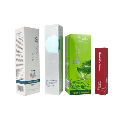 Λευκά πτυσσόμενα κουτιά από χαρτόνι OEM Spot UV Cosmetic Paper Box